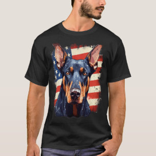 4. Juli US-Flagge Dobermann Hund 1 T-Shirt