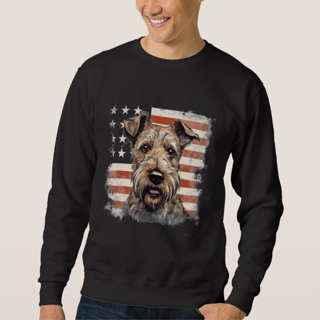 4. Juli US-Flagge Irischer Terrier Hund Sweatshirt (Vorderseite)