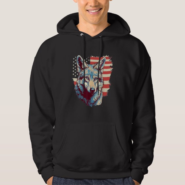 4. Juli US Flagge Kojote Hoodie (Vorderseite)