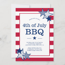 4. Juli US Flagge Moderne Patriotische GRILLEN Einladung