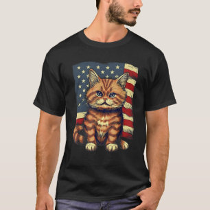 4. Juli US-Flagge Munchkin-Katze T-Shirt