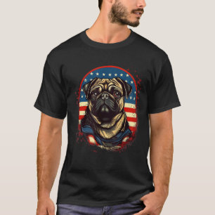 4. Juli US-Flagge Pug-Hund 1 T-Shirt