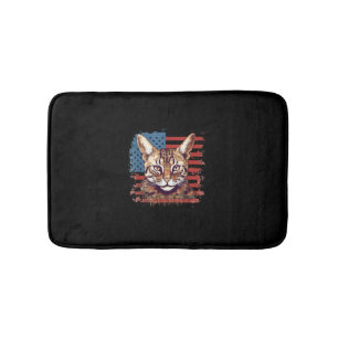 4. Juli US-Flagge Savannah Cat Badematte