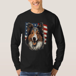 4. Juli US-Flagge Sheltie-Hund 1 T-Shirt
