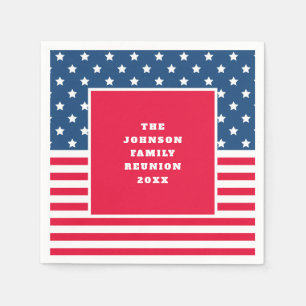4. Juli US Flagge Wiedersehen Serviette