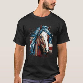 4. Juli US-Flaggenpferd 2 T-Shirt