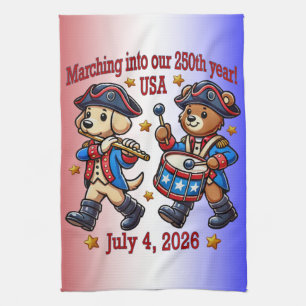 4. Juli USA 250. Jahrestag Halbjahr Geschirrtuch