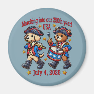 4. Juli USA 250. Jahrestag Halbjahr Magnet