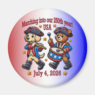4. Juli USA 250. Jahrestag Halbjahr Magnet