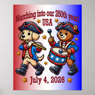 4. Juli USA 250. Jahrestag Halbjahr Poster