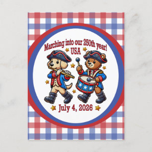 4. Juli USA 250. Jahrestag Halbjahr Postkarte