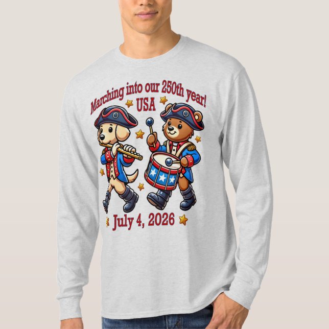 4. Juli USA 250. Jahrestag Halbjahr T-Shirt (Vorderseite)