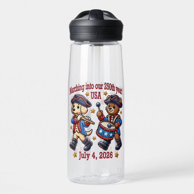 4. Juli USA 250. Jahrestag Halbjahr Trinkflasche (Vorne)
