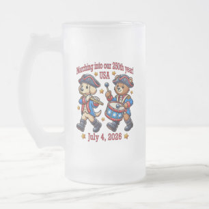 4. Juli USA 250. Jubiläum Semiquincentennial Mattglas Bierglas