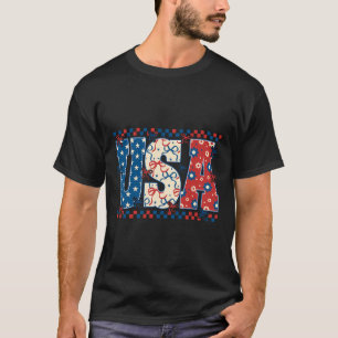 4. Juli USA Amerikanische Flagge Coquette Bow Frau T-Shirt