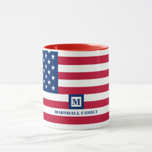 4. Juli USA amerikanische Flagge Maßgeschneiderte  Tasse