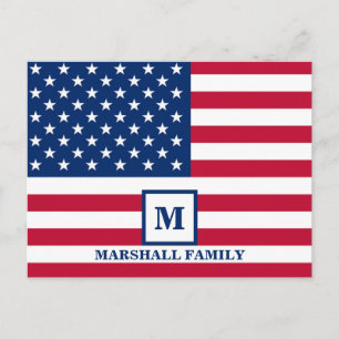4. Juli USA Amerikanische Flagge Personalisiertes Postkarte