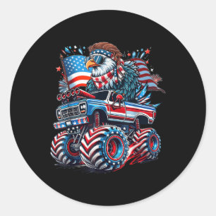 4. Juli USA Amerikanische Flagge Weißkopfseeadler  Runder Aufkleber