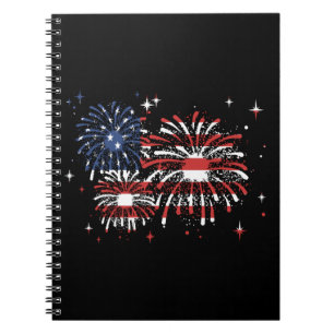 4. Juli USA Feuerwerk Notizblock