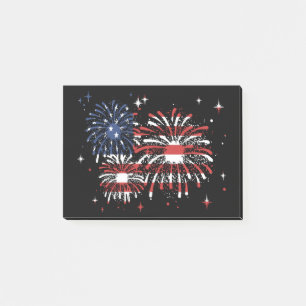 4. Juli USA Feuerwerk Post-it Klebezettel