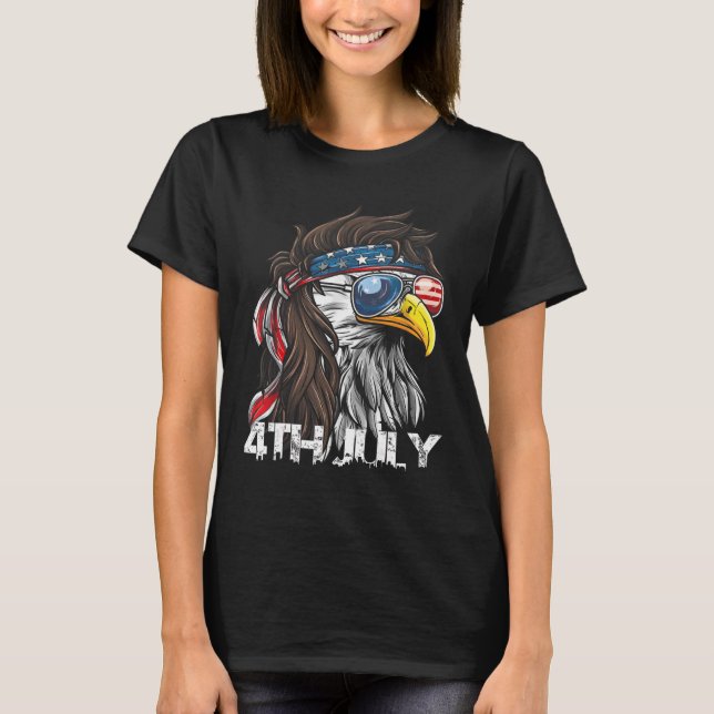 4. Juli USA Flag American Eagle Independence D T-Shirt (Vorderseite)