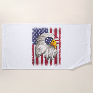 4. Juli USA Flag American Patriotic Eagle Strandtuch