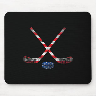 4. Juli USA Flag Hockey Patriotic Hockey Lover Mousepad