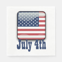 4. Juli, USA Flag Paper Napkins Serviette