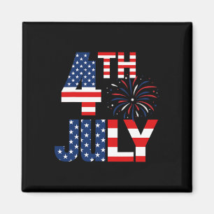 4. Juli USA Flag Party Patriotic American Inde Magnet