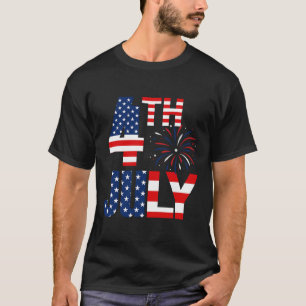 4. Juli USA Flag Party Patriotic American Inde T-Shirt