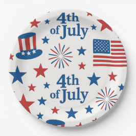 4. Juli USA Flag Patriotic Party Pappteller