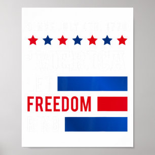 4. Juli USA Flagge Amerika Lasse Freiheitsring Poster