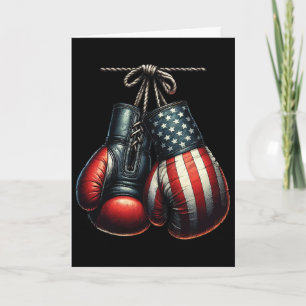 4. Juli USA-Flagge Boxhandschuhe für Boxer-Trainin Karte