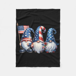 4. Juli USA-Flagge Gnome Patriot Unabhängigkeit D Fleecedecke