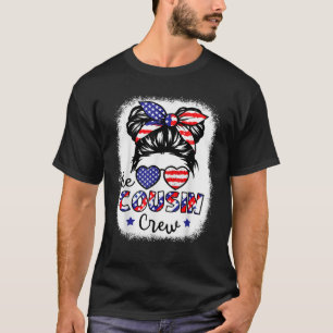 4. Juli USA-Flagge Patriotischer Cousin-Crew Mädch T-Shirt