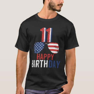 4. Juli USA Merica Happy Geburtstag 11 Jahre alt T-Shirt