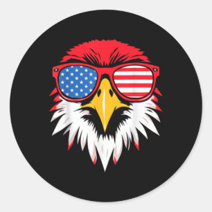4. Juli USA Patriotic Eagle American Flag Männer Runder Aufkleber