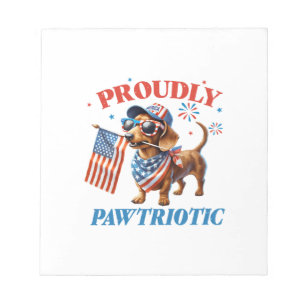 4. Juli USA Patriotischer Hund Stolz Notizblock