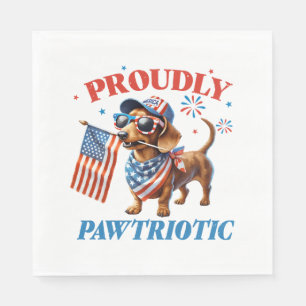 4. Juli USA Patriotischer Hund Stolz Serviette