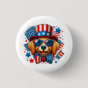 4. Juli USA Patriotischer Hund Unabhängigkeitstag Button
