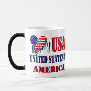 4. Juli USA T - Shirt Classic Round Sticker Coff Verwandlungstasse