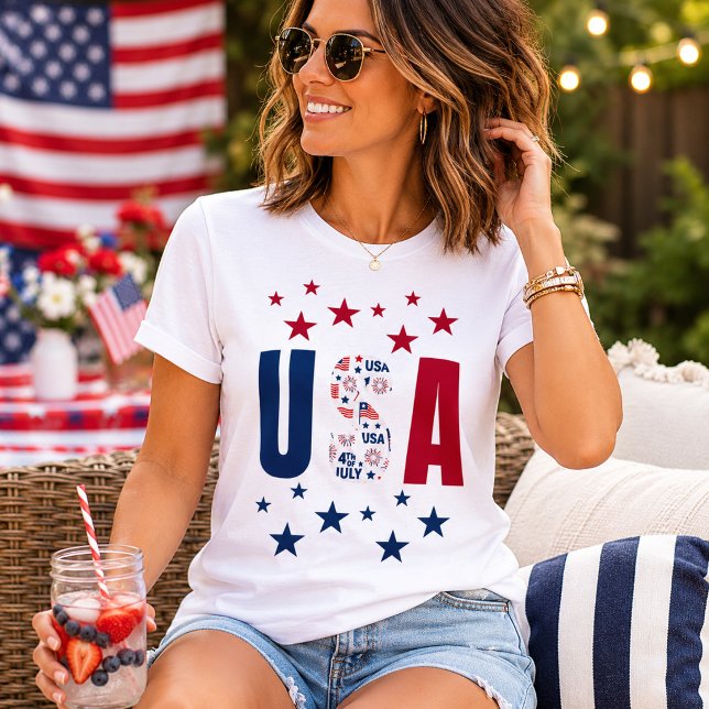 4. Juli USA T - Shirt mit Sternen (Von Creator hochgeladen)