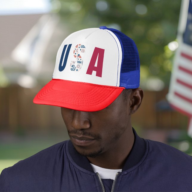 4. Juli USA Trucker Hat - Patriotischer Stil Truckerkappe (Von Creator hochgeladen)