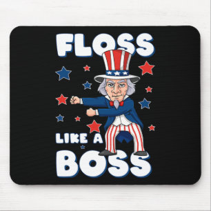 4. Juli vergeht Uncle Sam wie ein Boss Boys Kids Mousepad