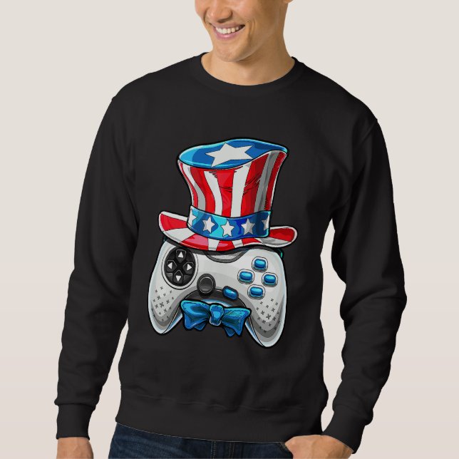 4. Juli Video Game American Flag Uncle Sam Gam Sweatshirt (Vorderseite)
