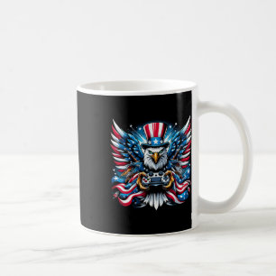 4. Juli Video Game Bald Eagle American Flag Bo Kaffeetasse
