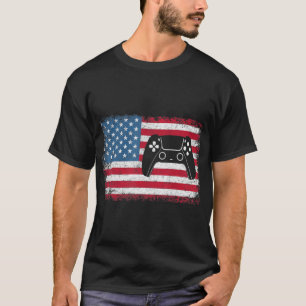 4. Juli Video Game Gamer Kids Boys Men USA T-Shirt