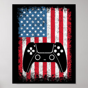 4. Juli Video Game Gamer Kinder Jungs Männer USA T Poster