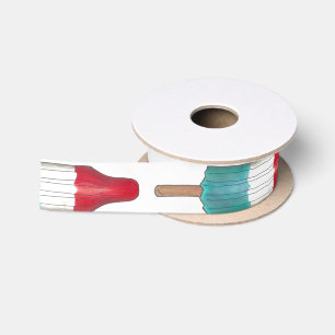 4. Juli Vierte Rocket Pop Popsicle USA Ice Lolly Satinband