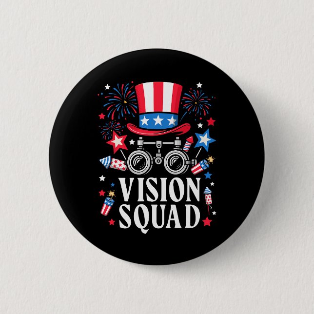 4. Juli Vision Squad Optometrie Optome Button (Vorderseite)
